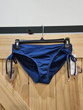 NWT | Anne Cole Navy Blue Rouched Side Tie Swim Bottoms | Small